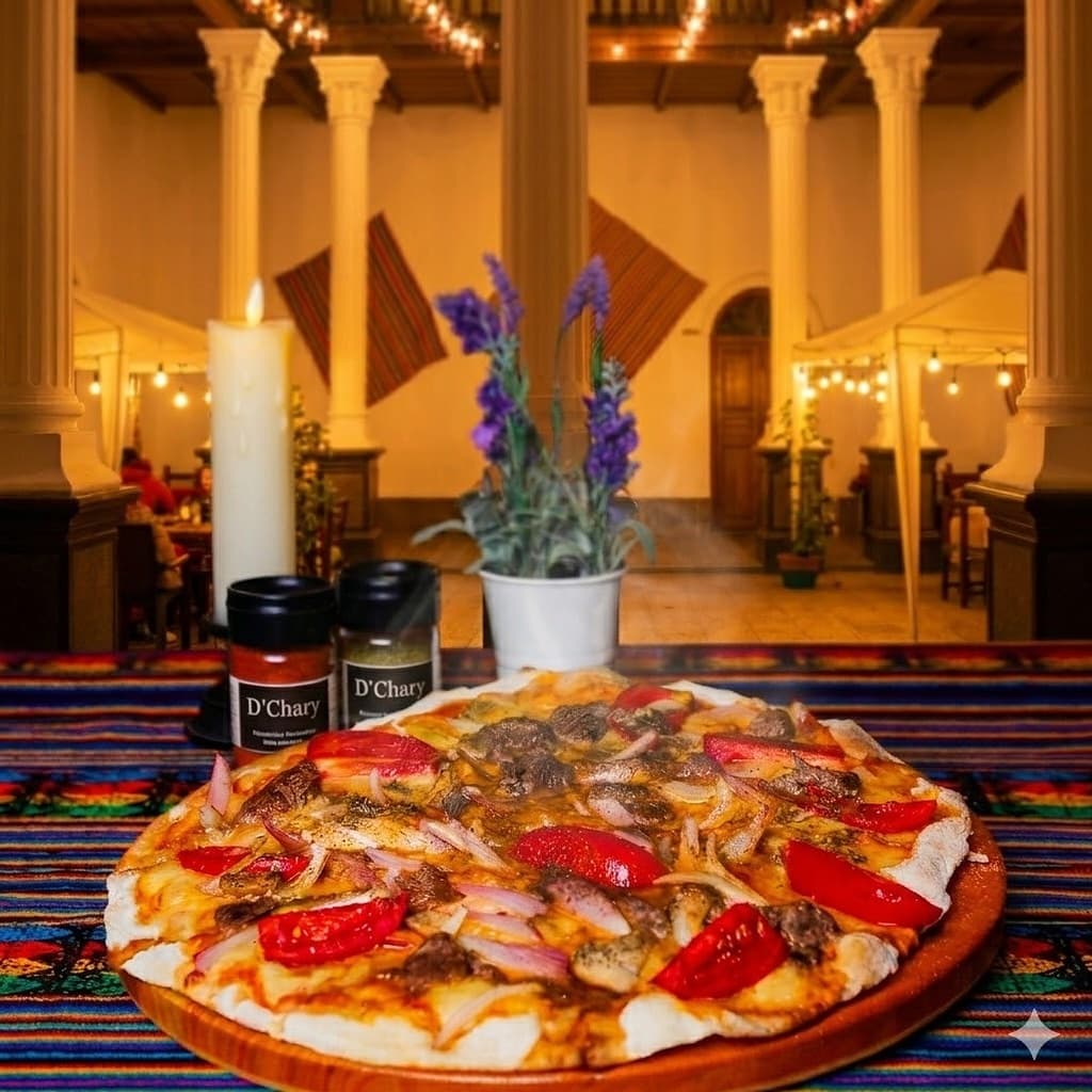 Pizza a la luz de las velas